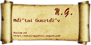 Mátai Gusztáv névjegykártya